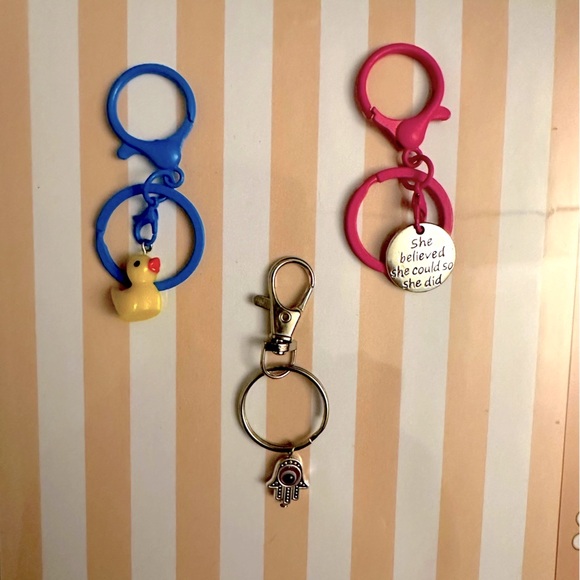 Bundle of 3 Keychains - Multiple Color Combinations Available 🪬🧿🗝️ - Picture 1 of 2
